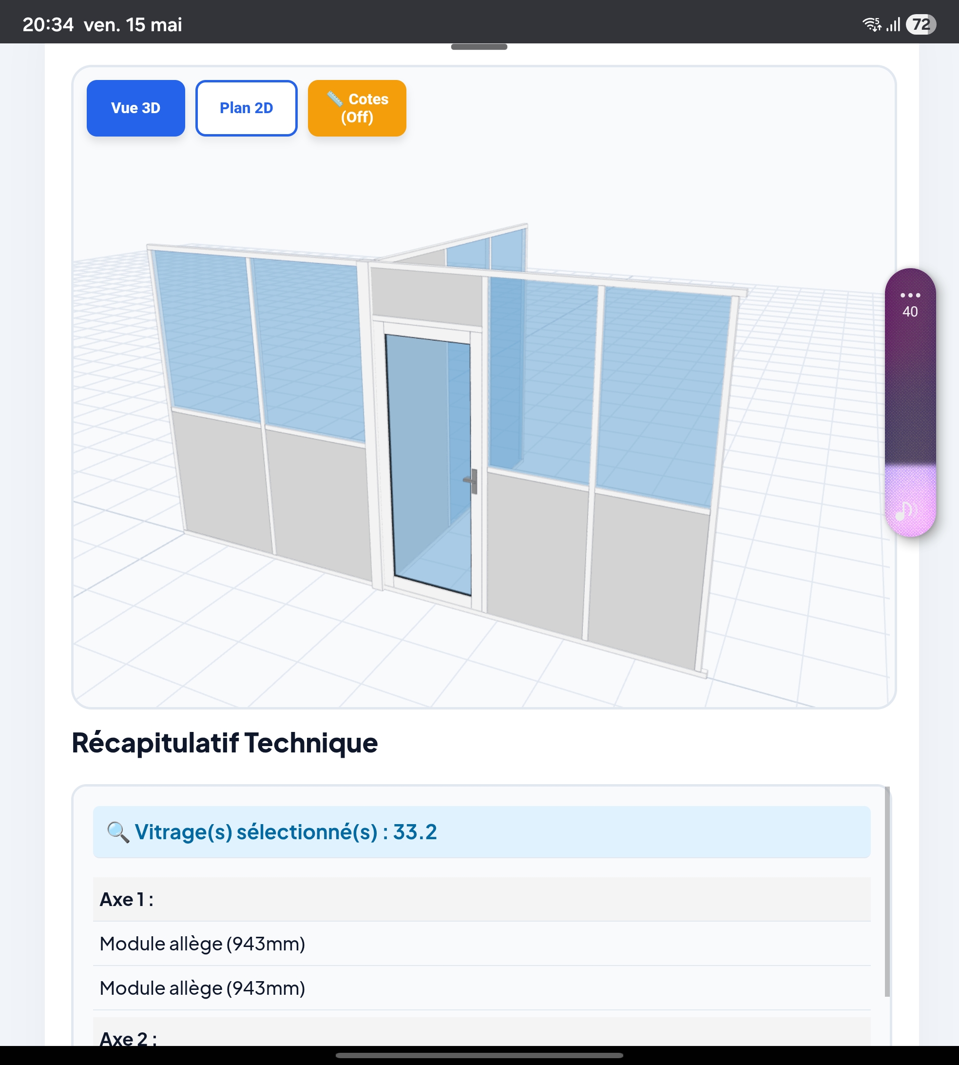 Interface Tablette Cloison3D Pro